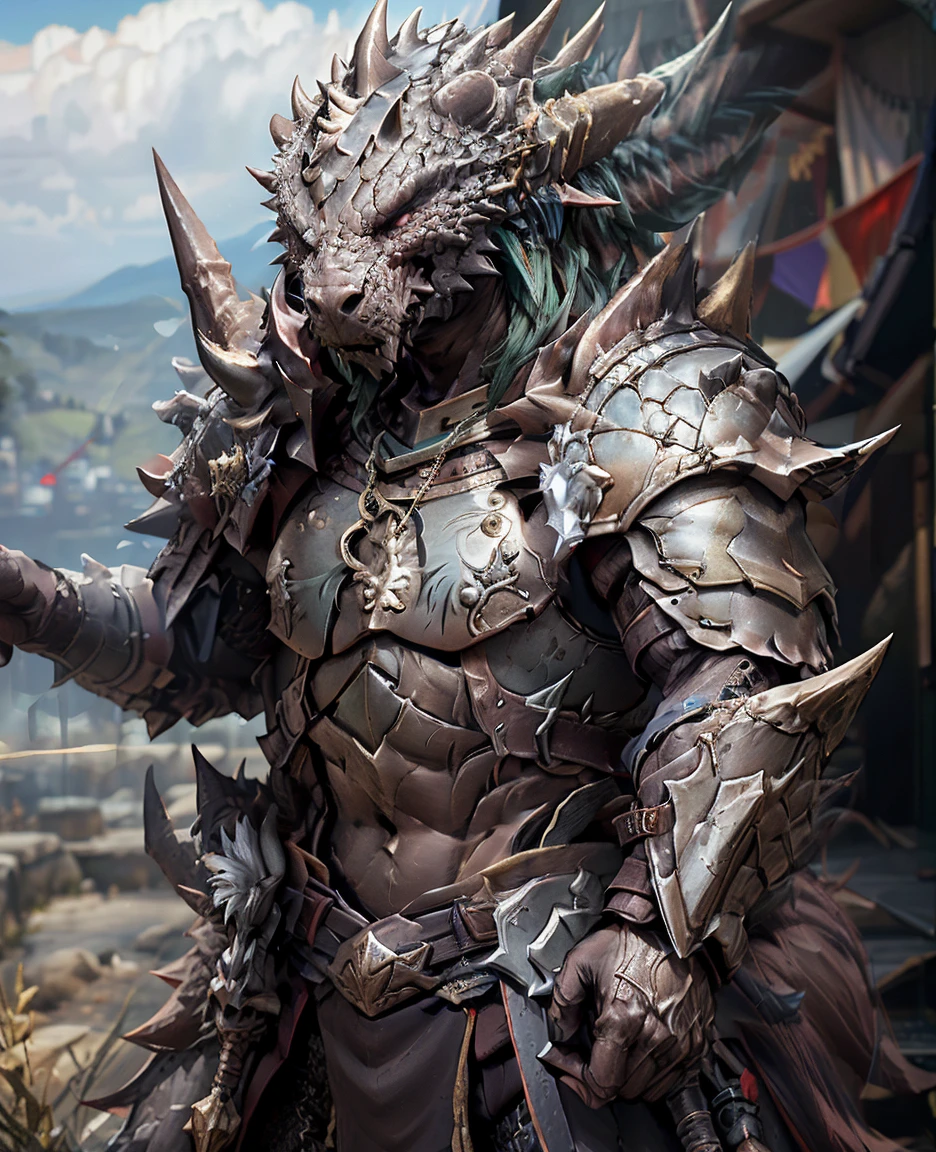 อาเคนันโดธ, นักบวช Dragonborn, ตั้งตระหง่านด้วยเกล็ดสีเขียวมรกตที่ส่องแสงระยิบระยับ. ร่างกายที่แข็งแกร่งของเขาเปล่งประกายความแข็งแกร่ง, เสริมด้วยทิศทางอันสง่างาม. ตาของเขา, ทองคำเจาะ, สะท้อนถึงภูมิปัญญาที่ได้รับจากการรับใช้อย่างศรัทธามานานหลายปี.

ทรงฉลองพระองค์งดงามประดับด้วยสัญลักษณ์ของเทพเจ้า, อาเคนันโดธ carries a sacred staff, แกะสลักอย่างประณีตด้วยสัญลักษณ์ที่แสดงถึงความเชื่อมโยงอันศักดิ์สิทธิ์. จี้ห้อยรอบคอของเขามีตราสัญลักษณ์ของเทพเจ้าที่เขาเลือก, เป็นเครื่องเตือนใจถึงศรัทธาอันมั่นคงของพระองค์.

เสียงของเขา, ก้องกังวานและเต็มไปด้วยความเชื่อมั่น, ดึงดูดความสนใจในขณะที่เขาส่งพลังศักดิ์สิทธิ์เพื่อรักษาและปกป้องสหายของเขา. อาเคนันโดธ's scales, ขณะที่เป็นสีเขียว, พกพาความเปลี่ยนแปลงอันละเอียดอ่อน, สร้างการไล่ระดับสีอันน่าหลงใหลซึ่งสื่อถึงความซับซ้อนของตัวละคร