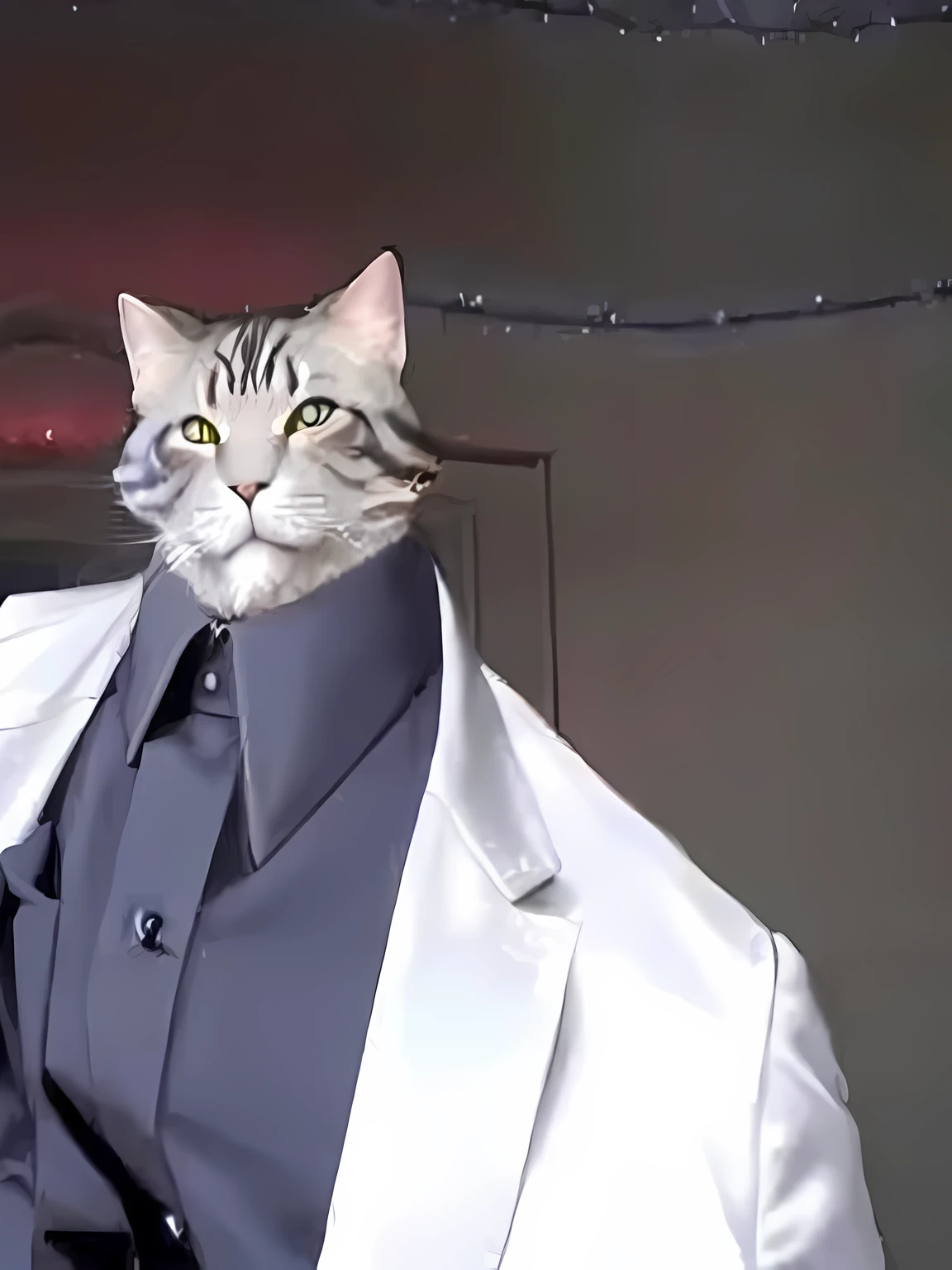 there  a cat that  Vestindo um terno and tie, usando uma jaqueta extravagante, he  Vestindo um terno, em seu terno, Human cat hybrid, ele parece muito sofisticado, em terno estrito, vestindo um smoking, em um terno rigoroso, vestido com um terno, parecendo muito legal e estiloso, vestindo terno, Vestindo um terno, gato elegante