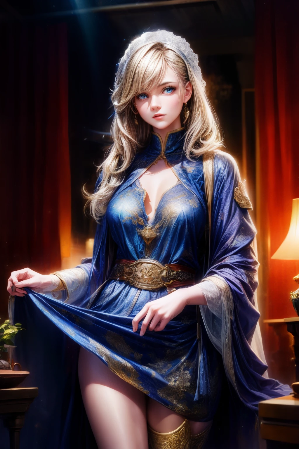 best quality, masterpiece, ultra high resolution, (authenticity: 1.4), original photo, 1 girl, dress conservatively, Clothes, movie lighting, , Chest cover