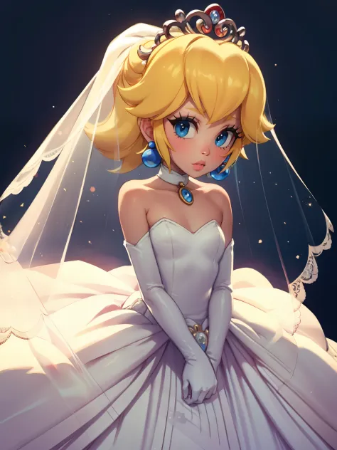 peach wedding dress