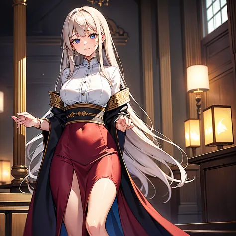 ((highest quality)),(ultra high resolution),(Super detailed),(detailed description),((best CG)),(best work of art),super precision art,great drawing art,(Art with precise details:1.5), (1 woman:1.6)priest:1.5,gentle smile:1.6,a simple robe:1.5, Beautiful a...