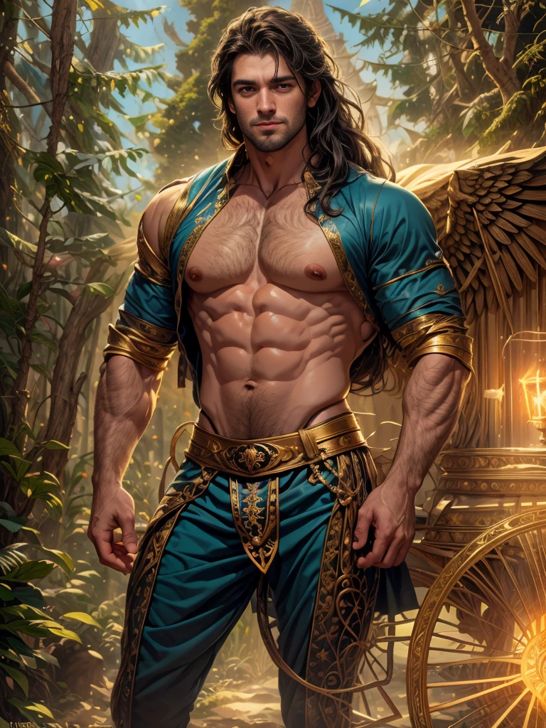 um retrato de(( um homem )) com barba, ((pernas musculosas)), ((peitoral forte e largo))in high definition, em 8K de ((um homem)) de 18 anos, (( Homem)), Deus do Mar, Deus do Oceano, Luthien, arte de deus, Deus da mitologia grega, Deus da Lua, Deus do amor e da paz, deus bonito, Mitologia do Deus da Terra, o deus Eros, Um retrato impressionante de um deus, Frank Kelly Freas, Estilo Karol Bak, ((beautiful face)), Ultra Definition, melhor qualidade, 32k ultra , Ultra HD