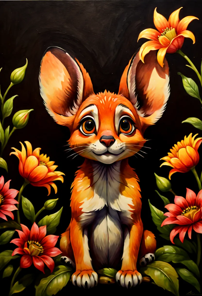 (Watercolor painting:1.4), Flowers, (inspired by Zootopia:0.4), chiaroscuro, symmetrical, (best quality, masterpiece, Representa...
