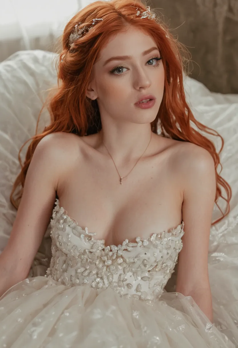 ((((ticks her on tongue)))), (((ticks covered woman))), ((( ticks biting her on face))), (((Katherine McNamara in a wedding dres...