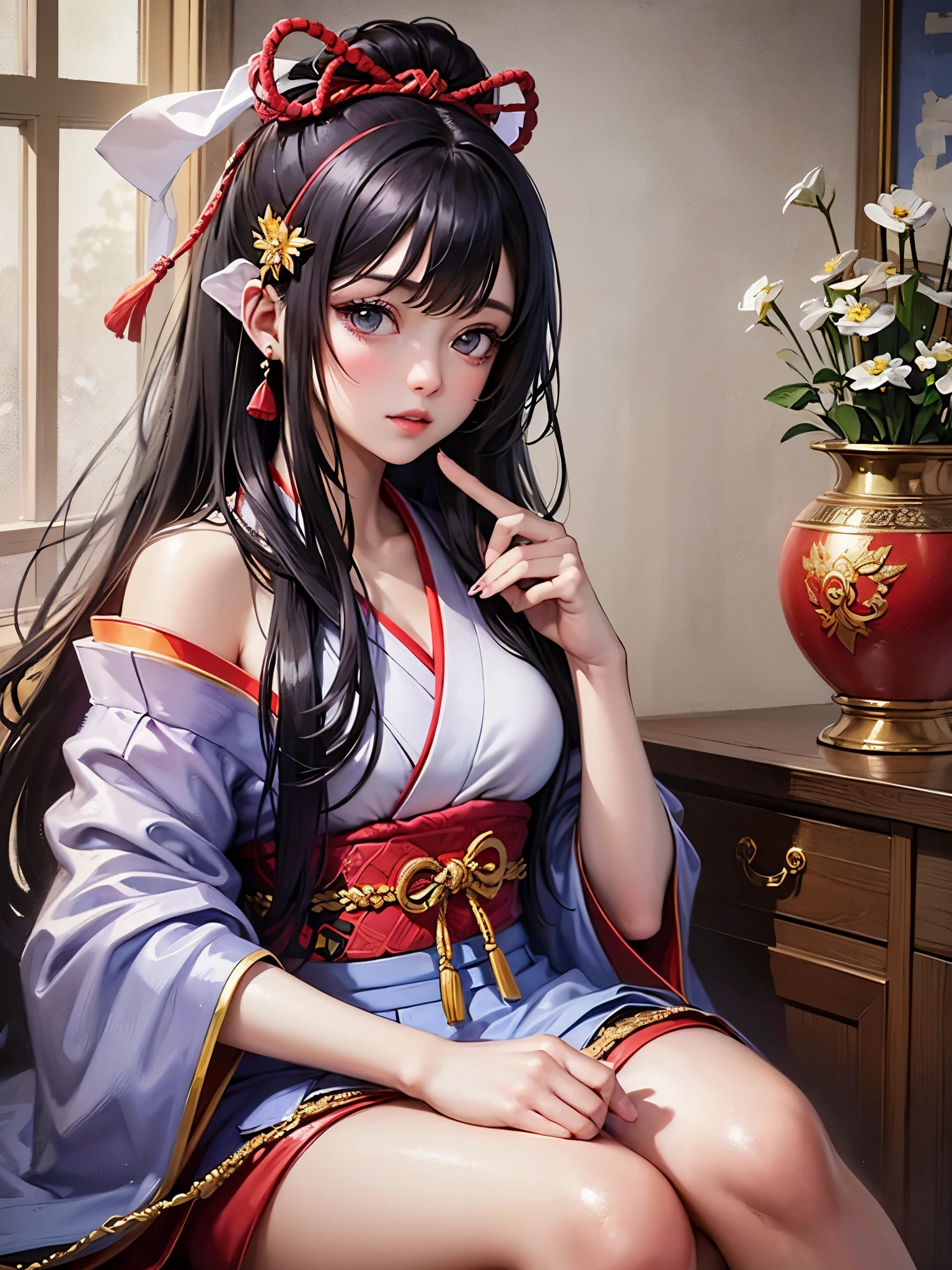 ((highest quality)),(ultra high resolution),(Super detailed),(detailed description),((best CG)),(best work of art),super precision art,great drawing art,(Japanese-style art with precise details:1.5),Heian Emaki:1.7, (1 woman:1.6),court poet:1.5,gentle smile:1.6, (Beautiful 12 hite drawn in precise detail:1.8), censer:1.4,