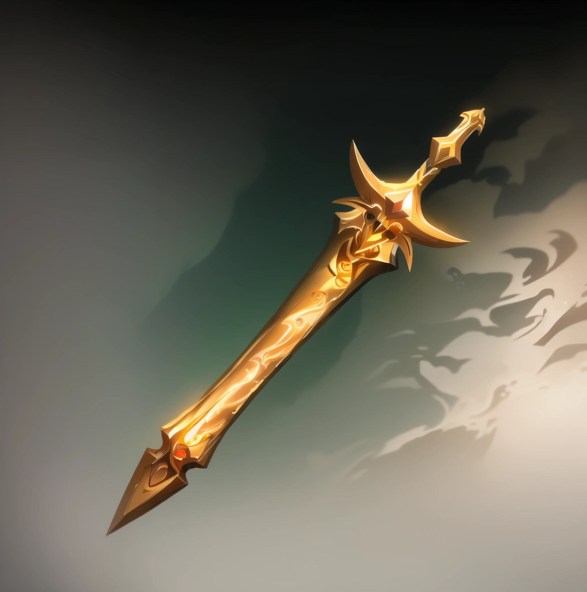 There is a gold sword with a star on it - SeaArt AI