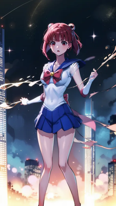 kana arima, arima maybe, bob cut, (red eyes:1.5), redhead, short hair, have, sailor moon cosplay,
break looking at viewer, sailo...