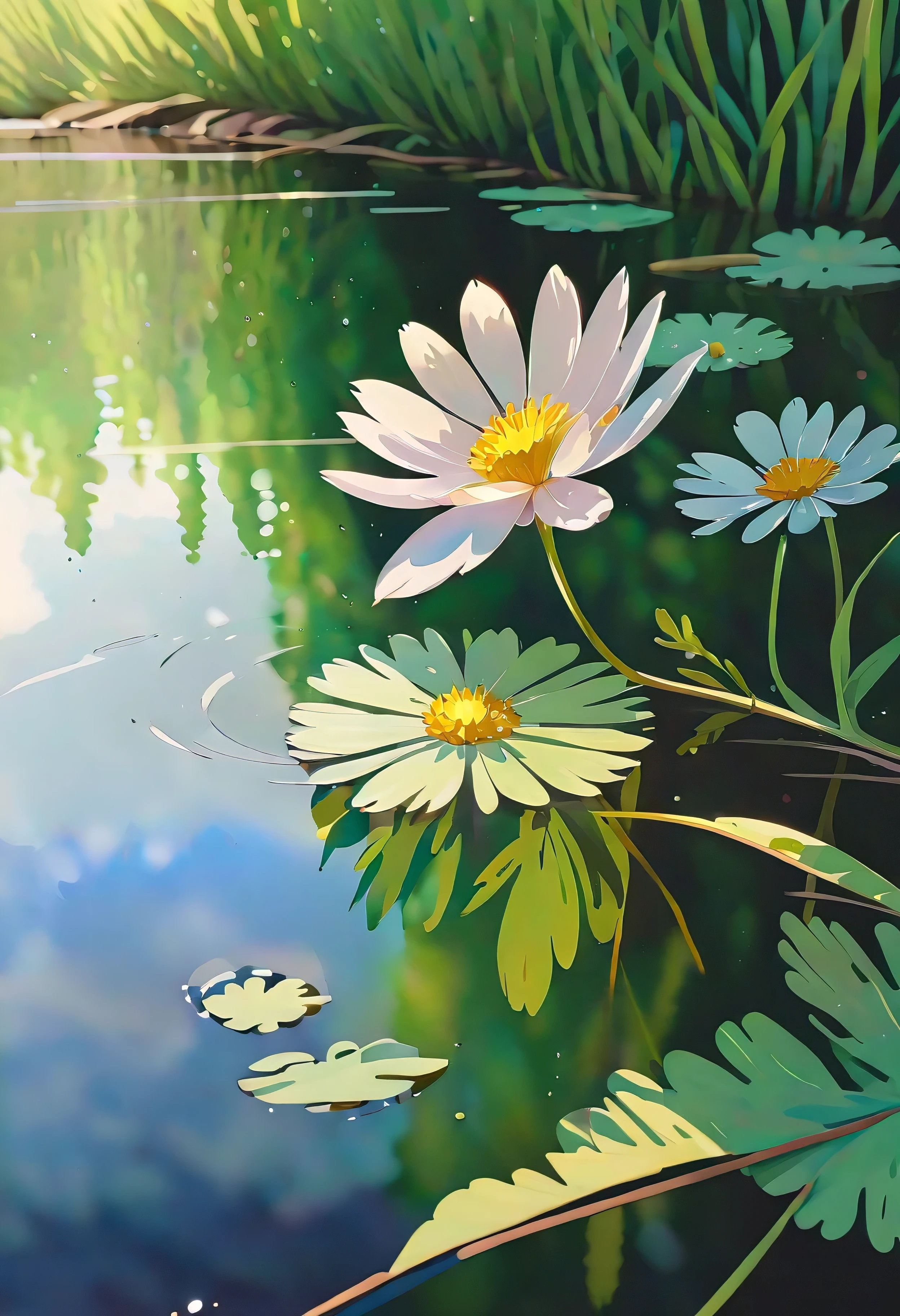 (((watercolor:1.5))), (((watercolor atmosphere:1.4))), (((crystal clear water reflection background:1.3))), (((Transparent flower:1.4))), (((Movie-like still images and dynamic angles:1.3))), (((cool and beautiful shadow silhouette:1.1))), Gouache with intricate details, Add a touch of realism to this visually detailed and stylistically diverse masterpiece, Detailed brushstrokes have been enhanced, Careful brushwork creates an atmosphere, Utilize delicate yet powerful brushstroke techniques, Create an enchanting atmosphere. highly detailed gouache, (((Unparalleled sharpness and clarity:1.1))), (((Radiosity rendered in stunning 32K resolution:1.3))), All captured with sharp focus.
