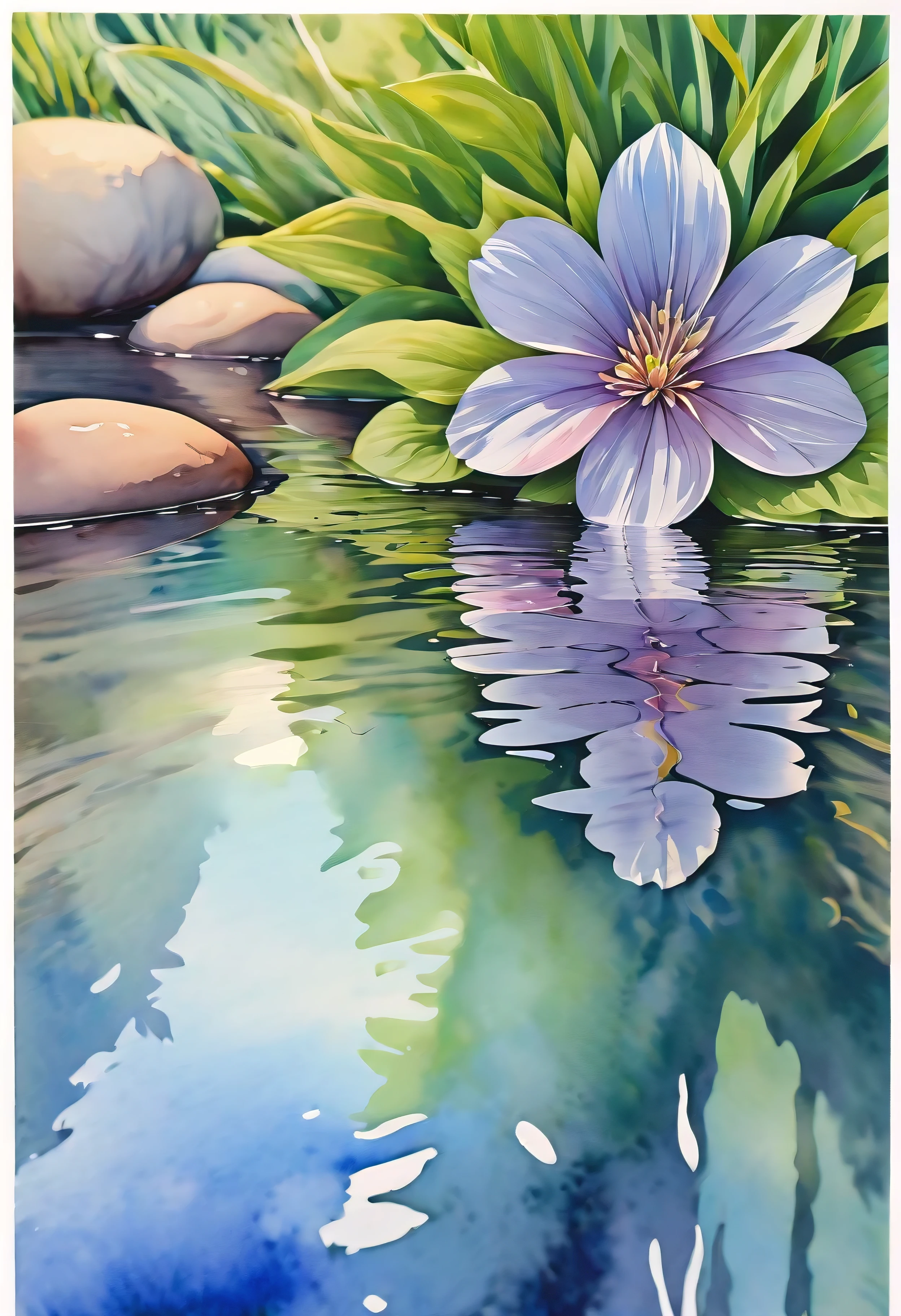 (((watercolor:1.5))), (((watercolor atmosphere:1.4))), (((crystal clear water reflection background:1.3))), (((Transparent flower:1.4))), (((Movie-like still images and dynamic angles:1.3))), (((cool and beautiful shadow silhouette:1.1))), Gouache with intricate details, Add a touch of realism to this visually detailed and stylistically diverse masterpiece, Detailed brushstrokes have been enhanced, Careful brushwork creates an atmosphere, Utilize delicate yet powerful brushstroke techniques, Create an enchanting atmosphere. highly detailed gouache, (((Unparalleled sharpness and clarity:1.1))), (((Radiosity rendered in stunning 32K resolution:1.3))), All captured with sharp focus.
