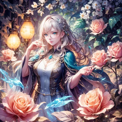 (highest quality:1.4),(masterpiece:1.4),super detailed,8K,cg,exquisite,Upper body,Lonely,thumb girl,green eyes, Little Princess,flowing coat dress,garden background,detailed facial features,long curly hair,Almond Eyes,Delicate eye makeup,long fluttering ey...