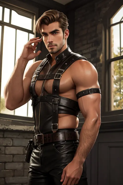 Jacob elordi lookalike in leather harness