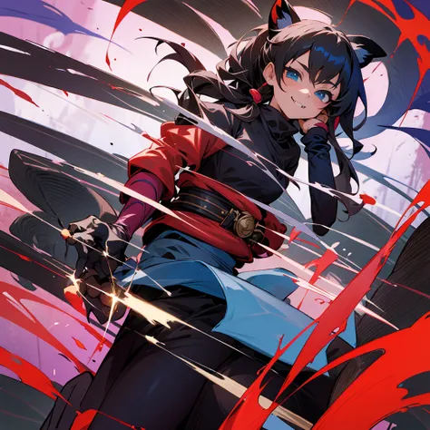 Anime girl with a helmet and a red jacket on - SeaArt AI