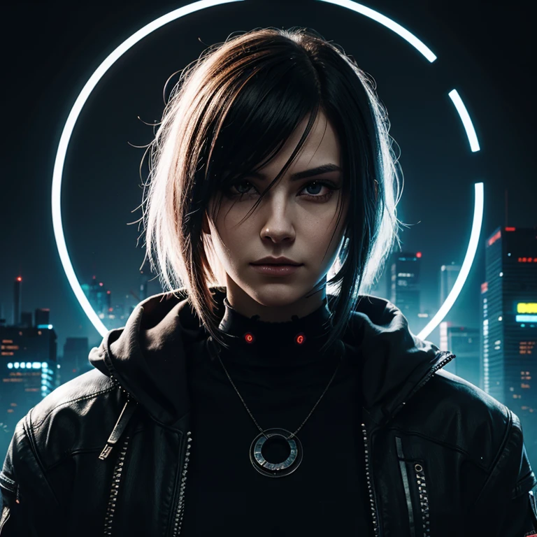 cyberpunk blank circle, transparenter leerer Hintergrund