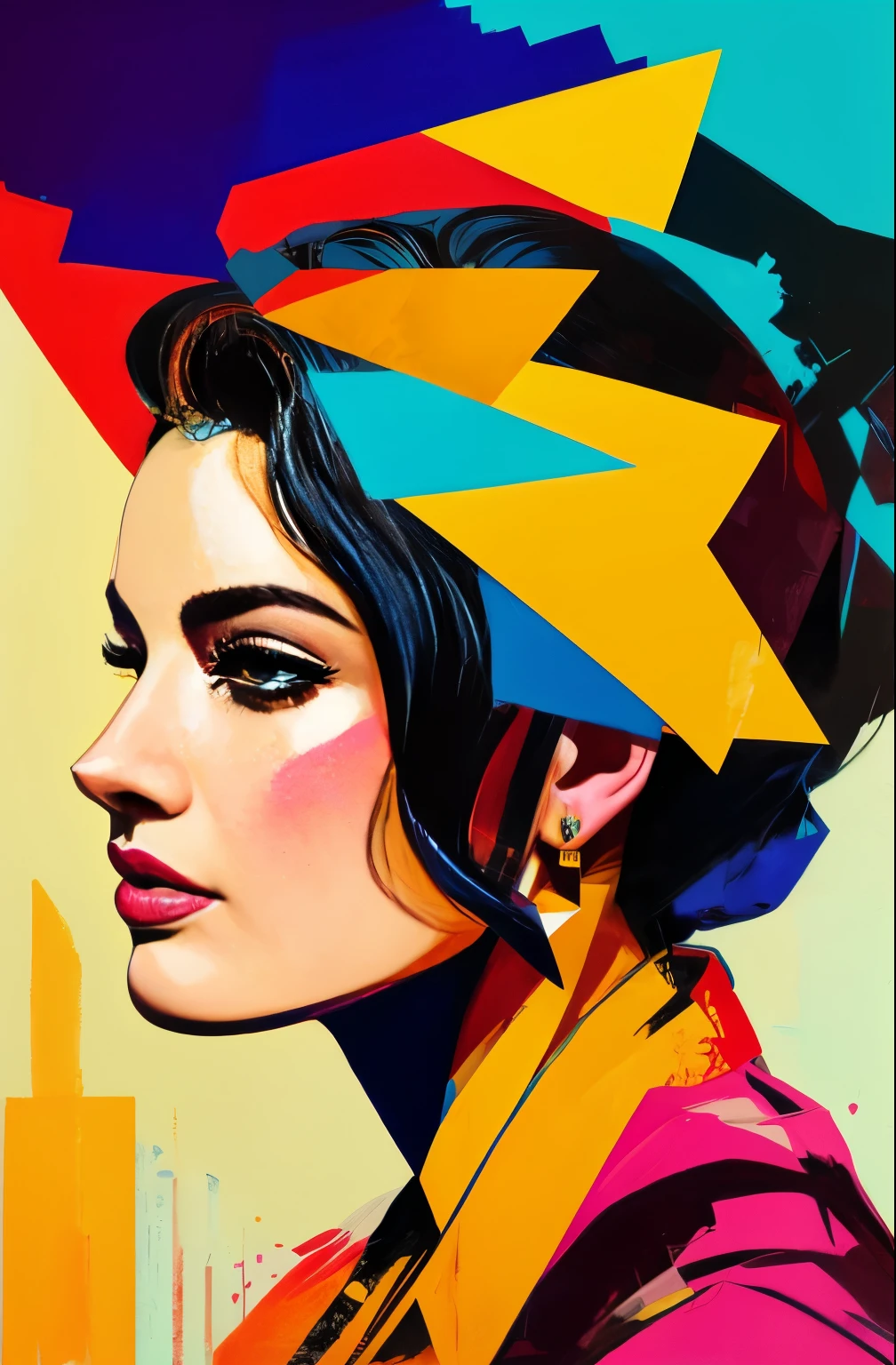 painting of woman, tumbler, figurative art, Beautiful and expressive paintings, Beautiful artwork illustration, very colorful tones, wonderful, cool beauty, highest quality,official art, women only, sharp outline, best shot, vector art, Written by Sandra Chevrier, Dave McKean、by Richard Avedon、Written by Makiezi Kusiala, luminous design
