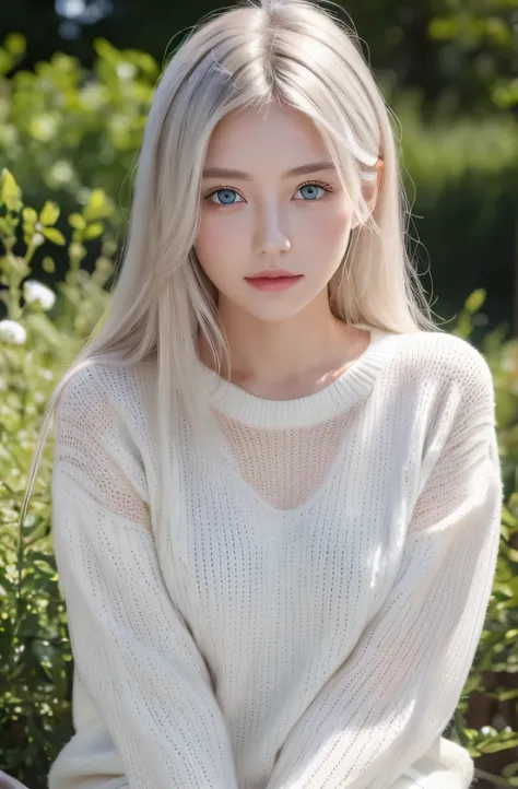 １４caucasian model at the age, full body photo,（(clean clothes)), white clothes, natural light, pretty caucasian woman, gray hair...