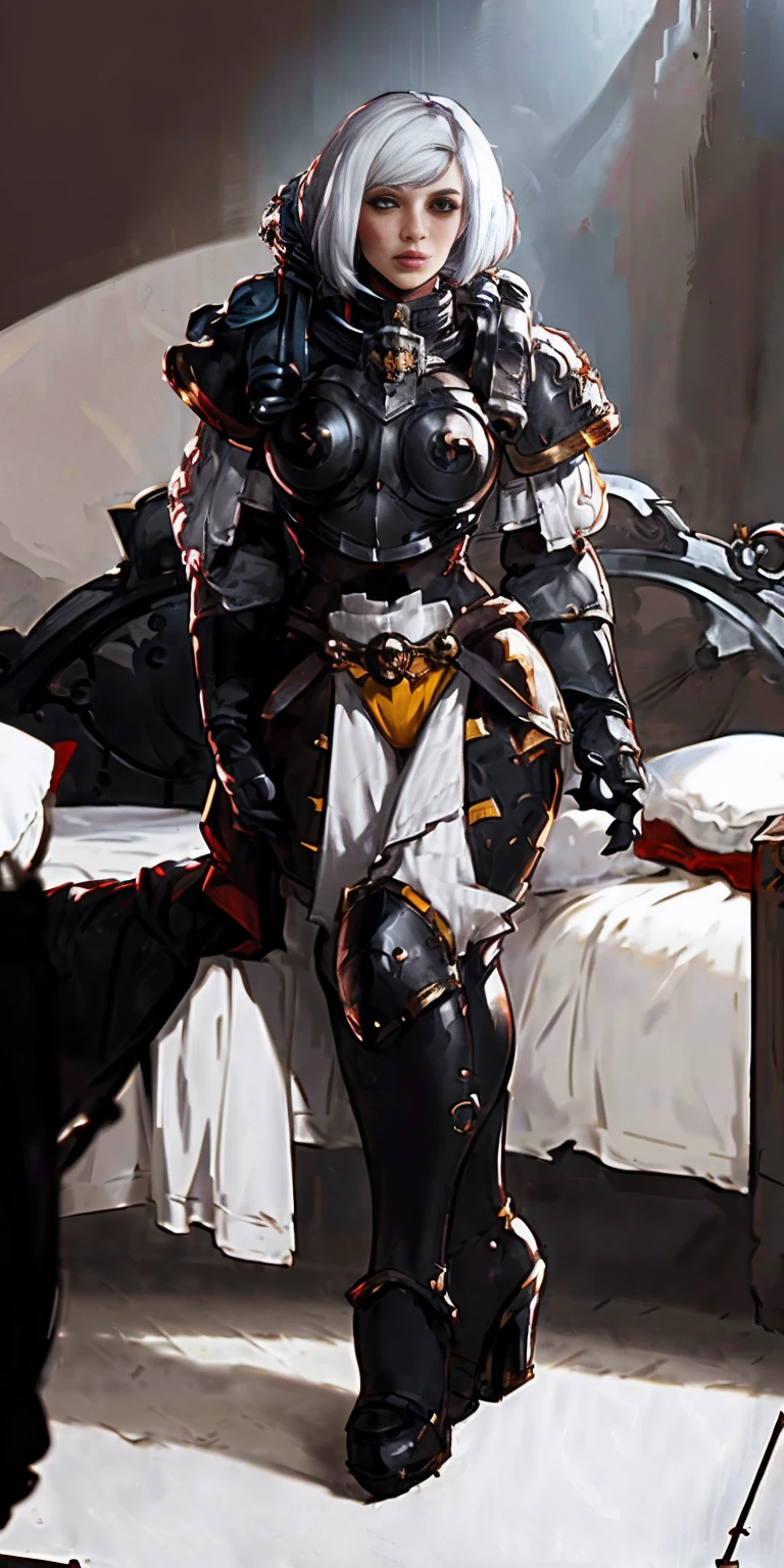 Warhammer Art Style, Adepta Sororitas, Battle Sister, White hair - SeaArt AI