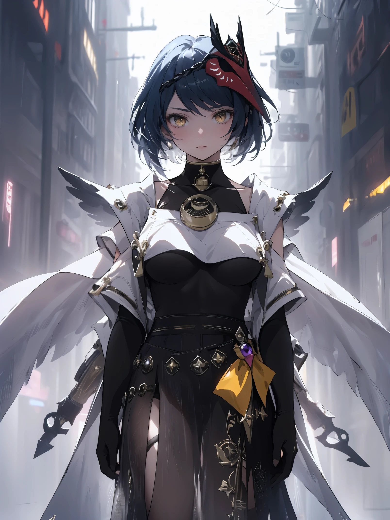 A girl wearing transparent clothes, Kujou Sara from Genshin Impact, stands in a cyberworld. She is the main focus of the painting. Her clothes are see-through, creating a sense of mystery and allure. Kujou Sara holds a glowing weapon in her hand, adding to the futuristic and cyber-themed atmosphere of the scene.

The background is predominantly white, emphasizing the contrast of Sara's figure. The white background also gives the painting a clean and minimalist aesthetic, making Sara and her glowing weapon stand out even more.

The quality of the image is of the highest standard, with a resolution of 4k or 8k, ensuring every detail and texture is captured. The painting aims to be realistic, with careful attention to anatomical accuracy and precise rendering of light and shadow.

The overall style of the painting is a masterpiece, combining elements of realism and fantasy. The transparent clothes and cyberworld setting add a touch of surrealism to the artwork.

The color palette should be vibrant and eye-catching, with a focus on blues and purples to enhance the cyberworld atmosphere and create a sense of futuristic energy. The lighting in the painting should be dynamic, with bright highlights and dramatic shadows to accentuate Sara's figure and create a sense of depth.

Ultimately, the aim of this prompt is to create a high-quality, realistic artwork featuring Kujou Sara in a cyberworld, wearing transparent clothes and holding a glowing weapon. The painting should be a masterpiece, showcasing attention to detail, vivid colors, and dynamic lighting.