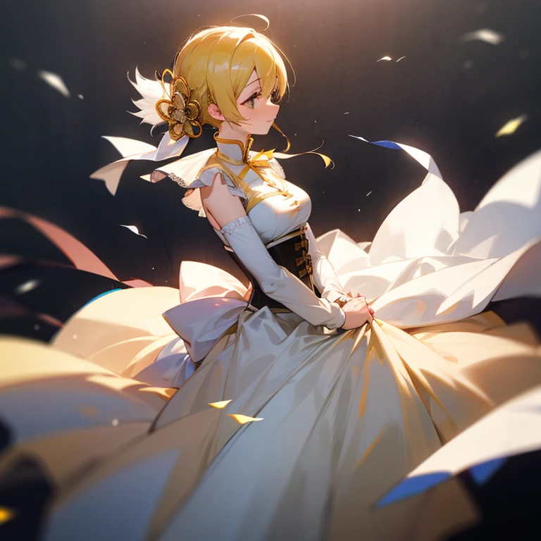 1 girl, perfect lighting, 8K, 1080P, mami tomoe, wedding dress