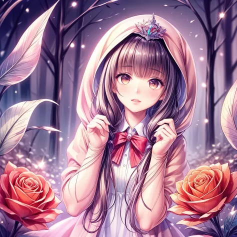 (highest quality:1.4),(masterpiece:1.4),super detailed,8k,cg,exquisite,upper body,lonely,thumb girl,little princess,flowing coat...