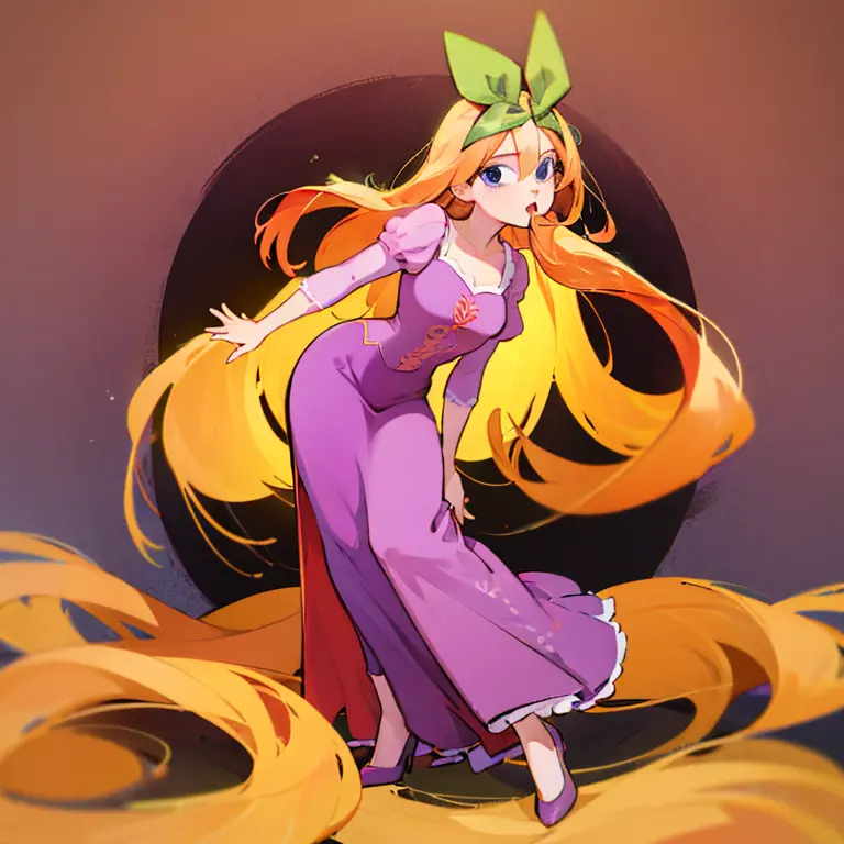 Fusion between Rapunzel from disney and Yotsuba Nakano, good fusion, excellent character design, masterpiece, 4k, perfect anatom...