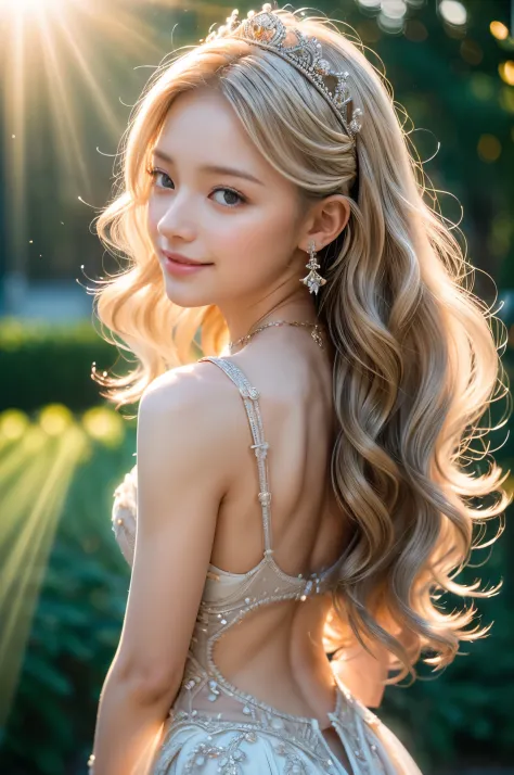 ((RAW shooting:1.5, realistic:1.5, 8K, highest quality, masterpiece, ultra high resolution)), Inside the luxurious British Royal Palace, professional camera work:1.3, Highly detailed skin and facial textures:1.3, glow light effect, Super detailed:1.3, cute...