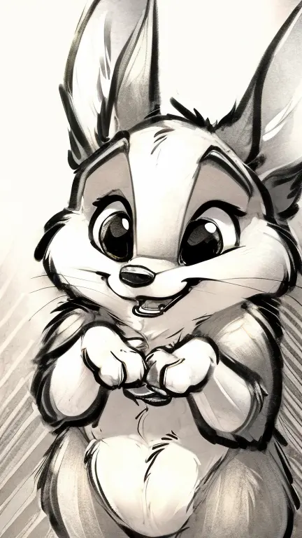 Furry artwork, artwork by carrot, black and white