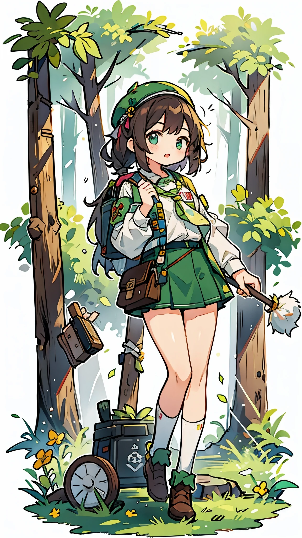 girl scout, forest