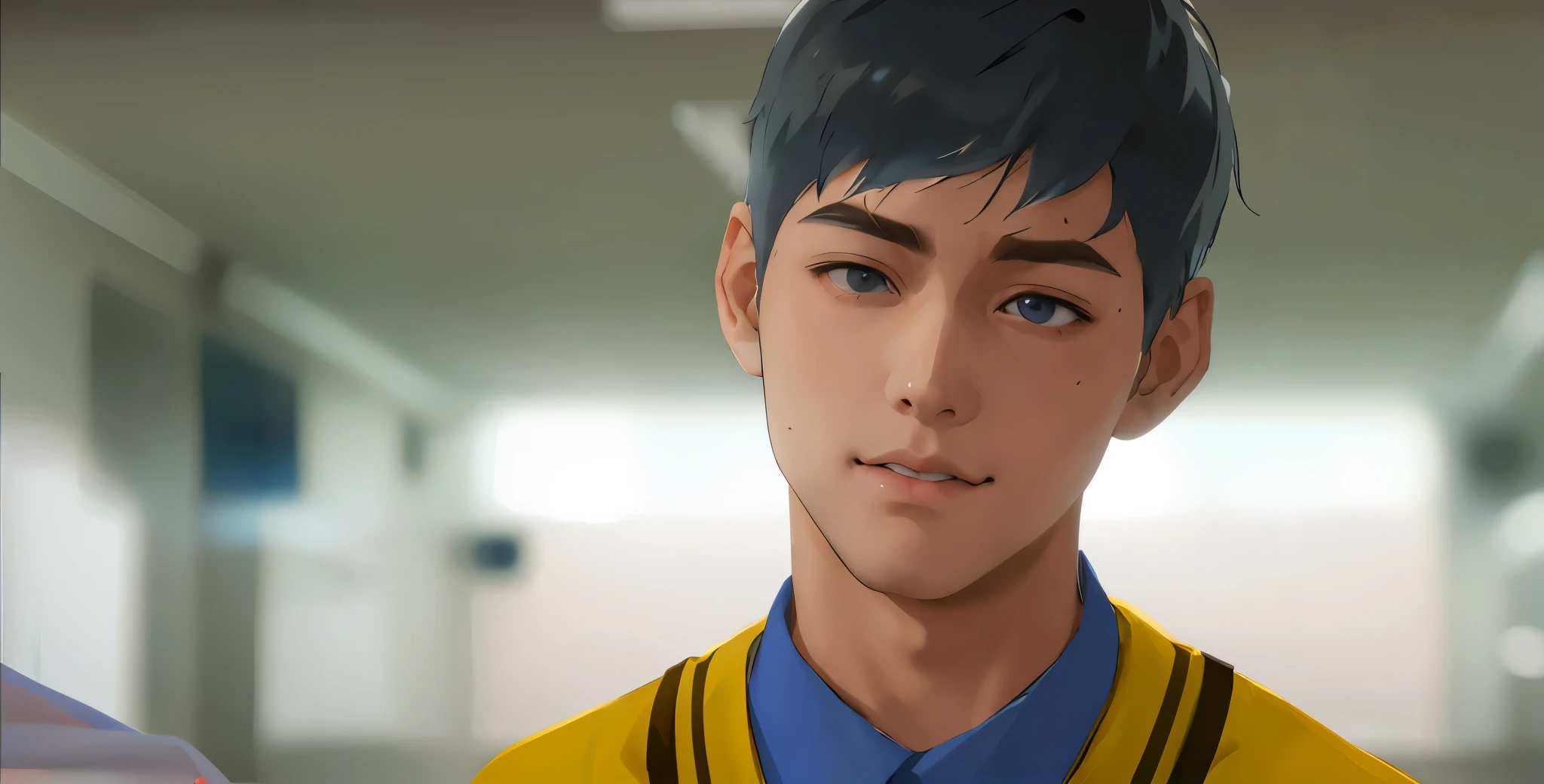 Anime guy in white shirt and tie looking at the camera, Obras de arte al estilo de Guweiz, Anime CG soft art, Pintado en Anime Painter Studio, inspirado por Yanjun Cheng, Makoto Shinkai. Renderizado digital, Hecho con Anime Painter Studio, Estilo realista de anime 3D, Retrato realista kawaii, realismo artstyle, Estilo de realismo de anime, realistic anime artstyle