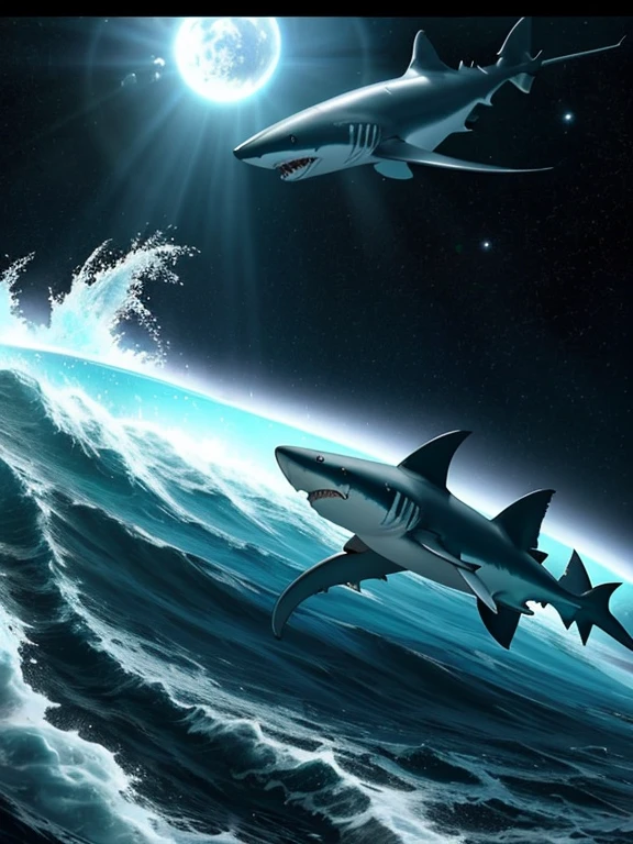 (shark typhoon):1.3, alien planet, strong winds, heavy rain, flying ...