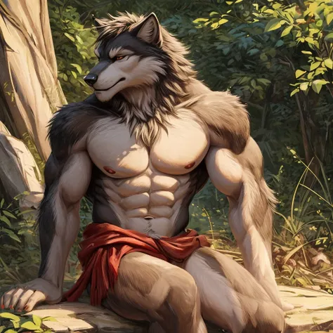 Wolf male #Sexy #Musculoso #Naked and horny #Full #Full body Wolf - SeaArt  AI