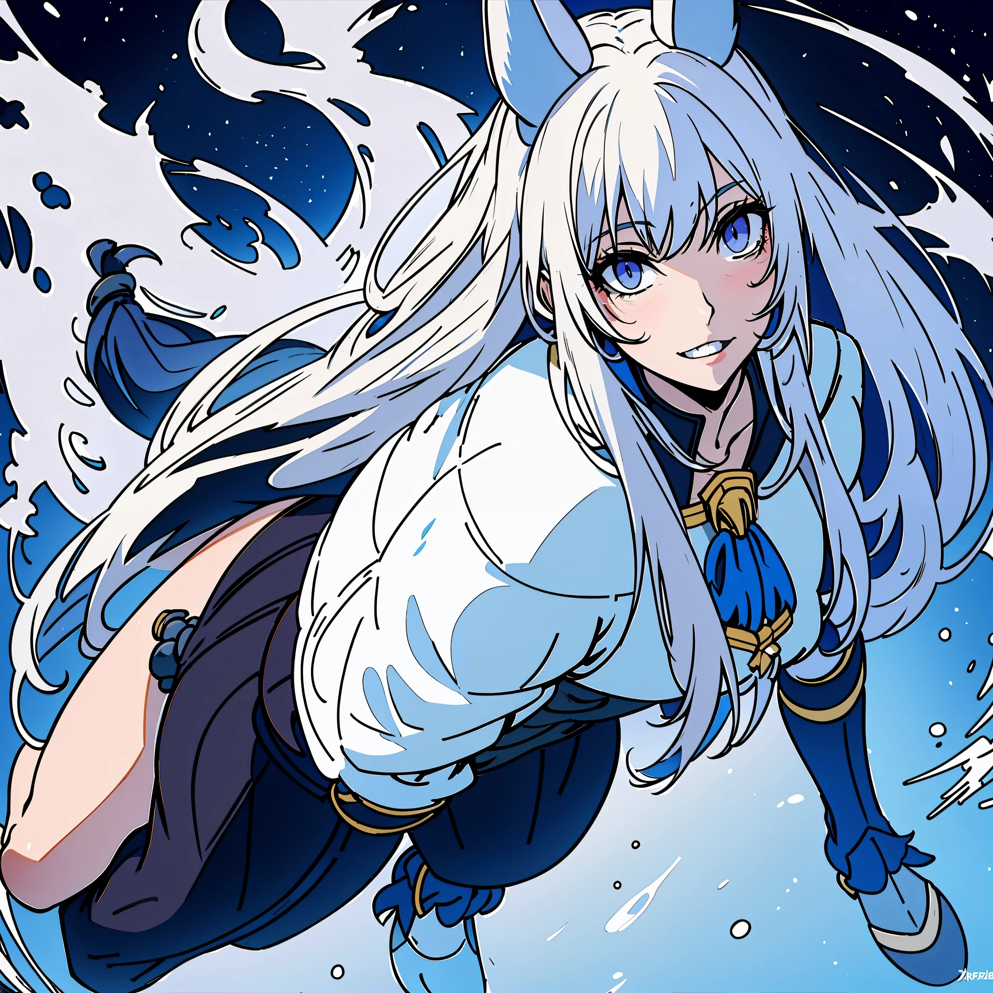 8k, resolution, high quality, high resolution, best quality, extremally detailed, best resolution, absurd resolution, ray tracing, high detailed, masterpiece, extremely detailed,shoulder length white hair, female,2 white wolf ears, teenage girl, slim body, white scale dragon tail,black boots,black leggings, navel blue school skirt, sailor shirt, white jacket, medium size chest, detailed blue eyes, detailed beautiful face,solo female,1 dragon tail, detailed eyes, tomboyish