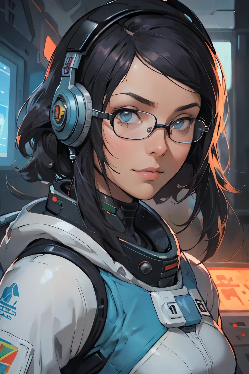 a closeup of a person wearing a helmet and glasses, Science fiction character, sci fi female character, personagem scifi, portrait of a science fiction woman, portrait anime space cadet girl, SCI - Piloto de FI, retrato detalhado do personagem, retrato futurista soldado , women&#39;s science fiction, dystopian sci-fi character, personagem altamente detalhado, garota de anime cyberpunk com capuz