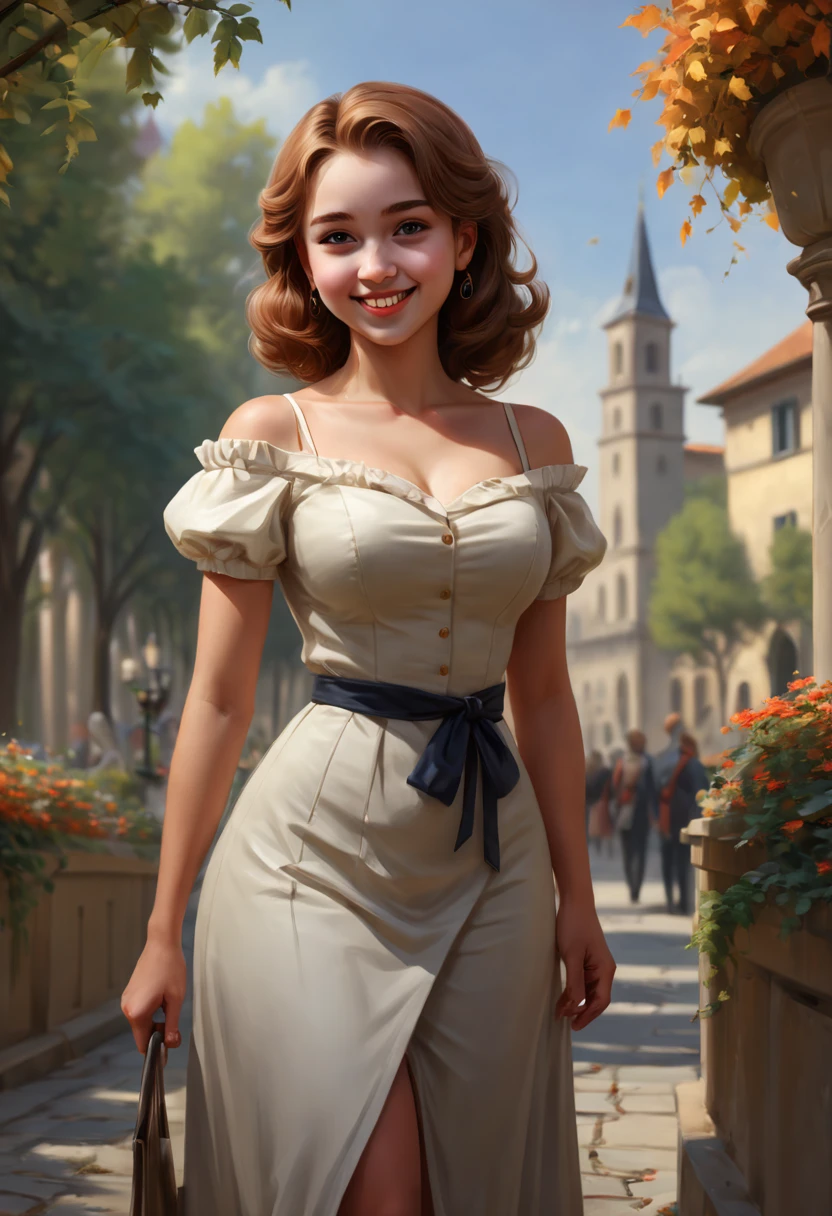 lady, 22yo, smile, spring, (best quality, masterpiece, Representative work, official art, Professional, 8k)