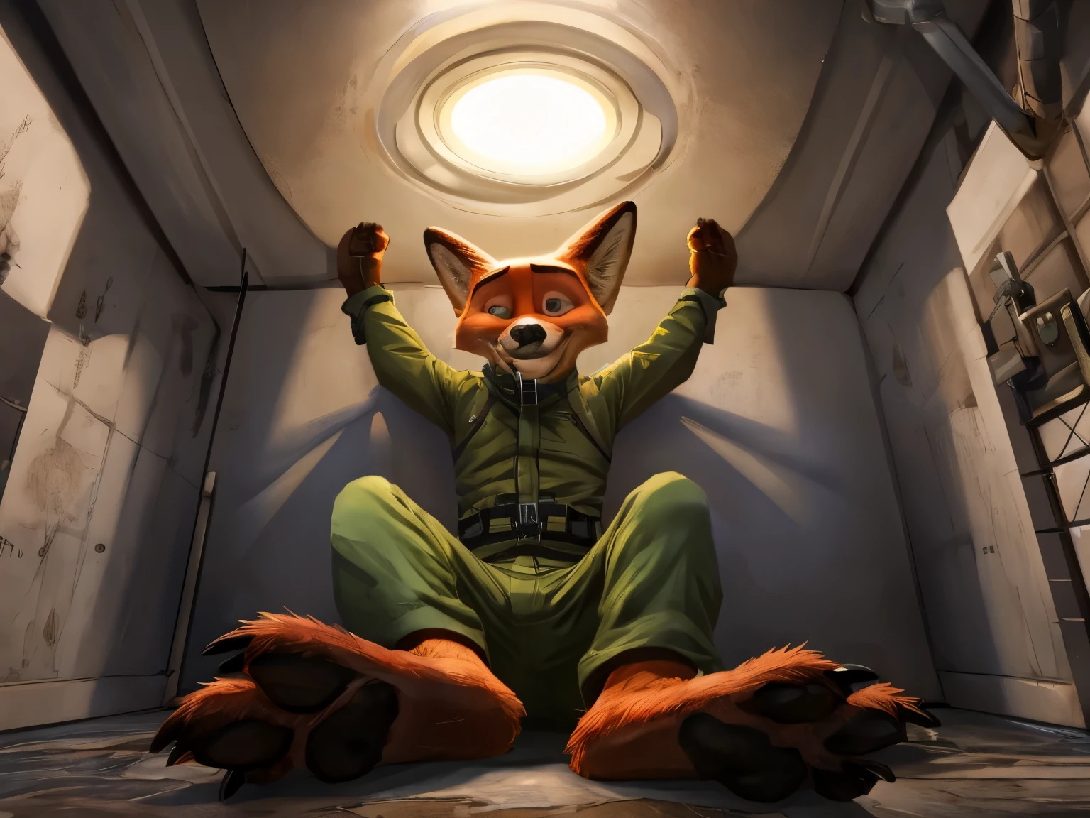 A close up of a stuffed fox sitting in a room - SeaArt AI