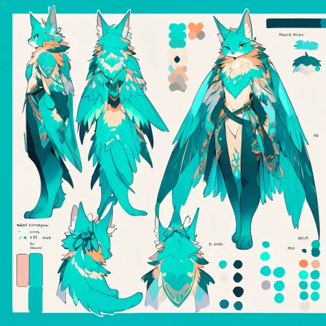 (cutness:1.1), (ginger, feline:1.2), (teal fur:1.1), (fluffy, soft fur), (moth dragon:1.1), (moth antenna, delicate and intricate:1.1), (neck fur:1.1), (colored sketch:1.1), (avatar:1.1), (digital art, vibrant colors), (wings:1.1), (detailed drawing), (ref...