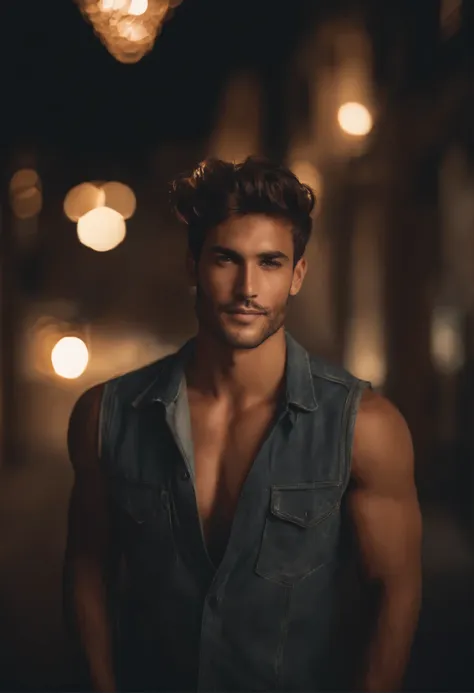 Cinematic soft lighting illuminates a beautiful Brazilian male model with  stunni - SeaArt AI