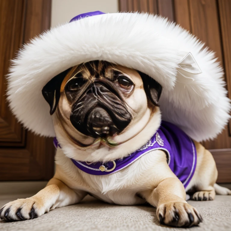 Pug dog with abnormal size hair, Gigantic size fur, very long coat and ...