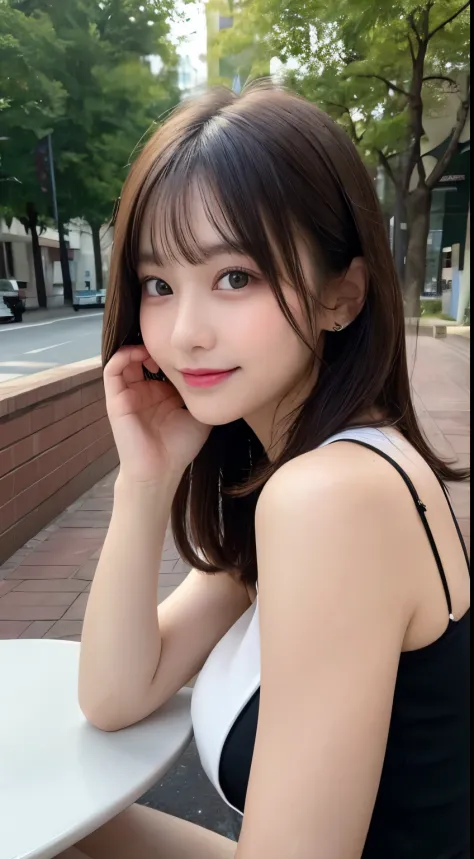 Girl running in the park,(Expressed with a glossy iridescent metallic  luster、Bright sports bra and leggings.:1.3).Glossy light brown and orange  striped shorthair,disheveled ponytail,Swaying breasts、Lovely woman,Perfect  round face - SeaArt AI