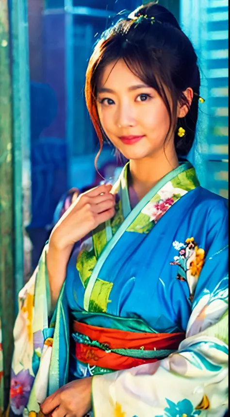 Japanese style beautiful girl in kimono