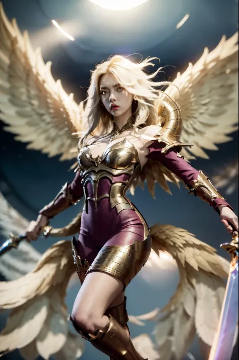 (1girl), (solo), kayle \(league of legends\), The highest image quality, RAW photography, masterpiece, (photorealistic:1.4), abs...