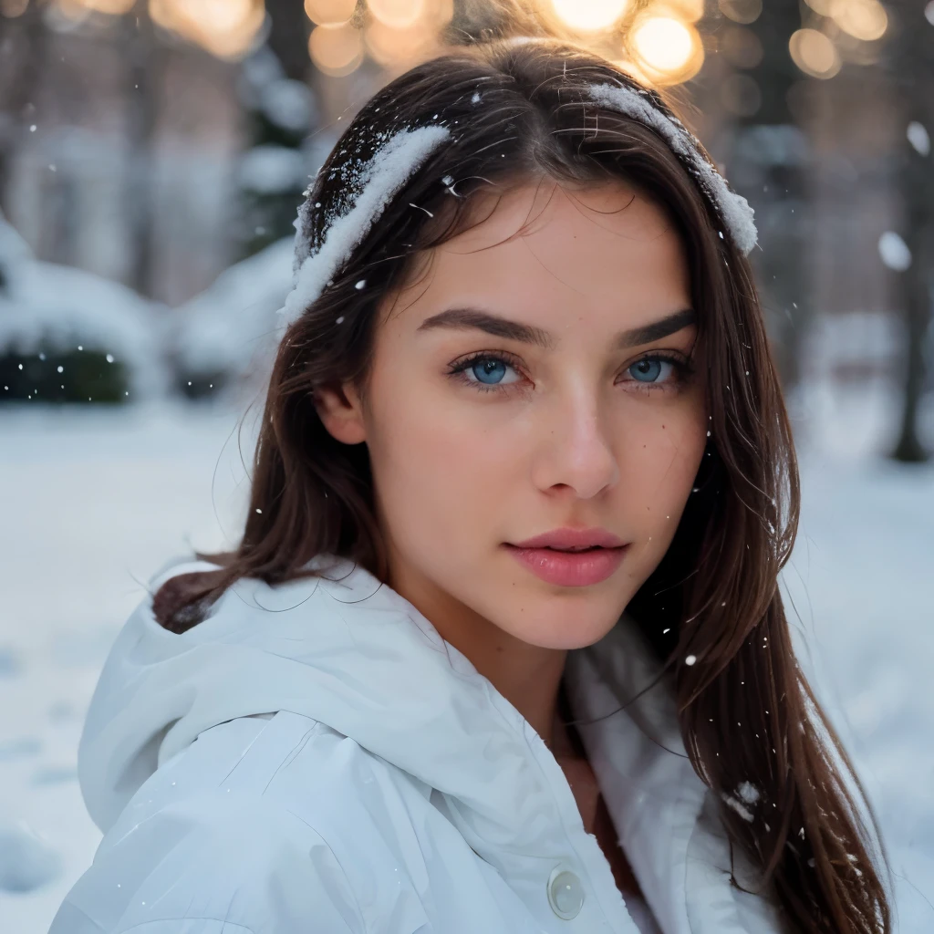 (best quality)), ((masterpiece)), ((realistic)), nfsw, beautiful woman in the winter full of snow ,playing in snow , seducing , 2, (long Brown hair), hazel eyes, athletic breasts, innocent, intricate details, highly detailed, sharp focus, professional, 4k, divine rays, hand model, stunning blue eyes, small, delicate, innocent, high resolution, high detail, sharp focus, soft , aesthetic, extremely detailed, photo_\(ultra\), photorealistic, realistic, post-processing, maximum detail, roughness, real life, ultra-realistic, photorealism, photography, 8k uhd, photography,SILHOUETTE,full image from head to legs front standing, Looking at camera with smile, with girl friend , nfsw