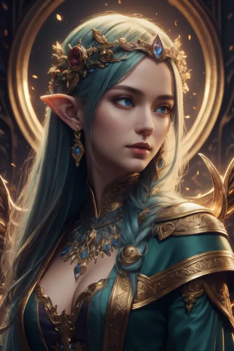 (best quality, 4k, high-resolution, masterpiece:1.2), ultra-detailed, realistic, radiant lighting, epoch elves, portraits, fanta...