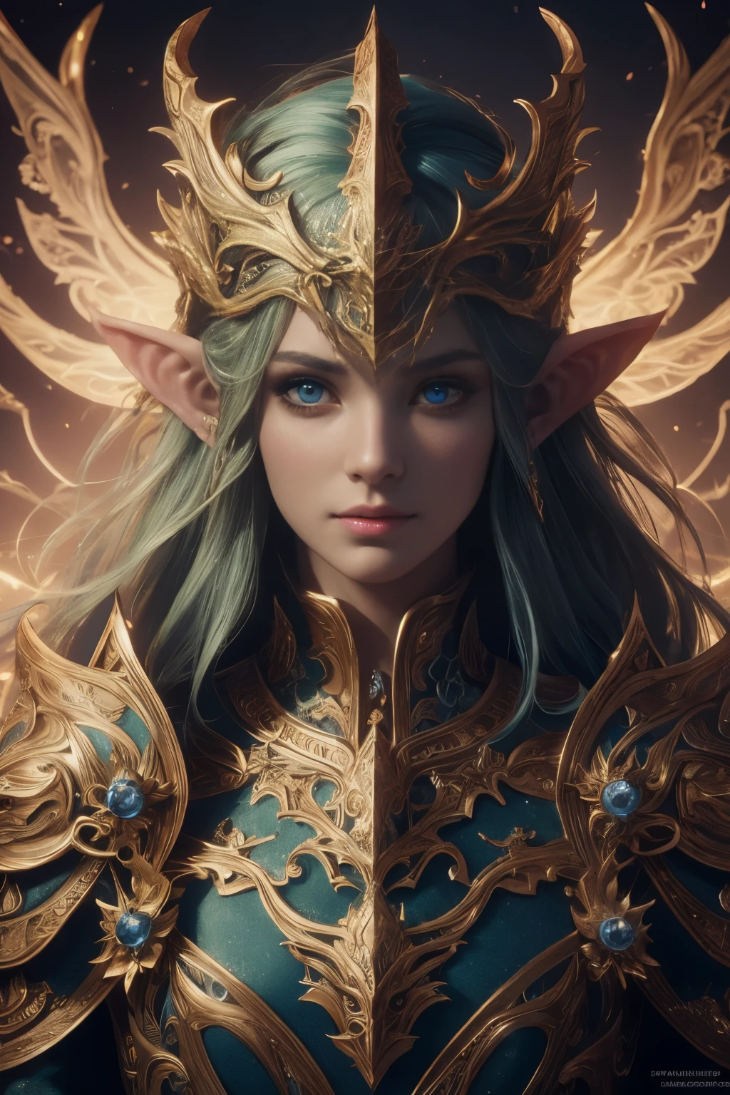 (Best quality, 4k, High-resolution, Masterpiece:1.2), Ultra-detailed, Realistic, Radiant lighting, Epoch Elves, Portraits, Fantastical colors, Fine art, Ethereal beings, Dreamlike, Whimsical creatures, Detailed facial features, Glowing eyes, Elven beauties, Ethereal glow, Mythical creatures, Harmonious composition, Dazzling colors, Stunning visual effects, Otherworldly appearance, Mesmerizing artistry, 