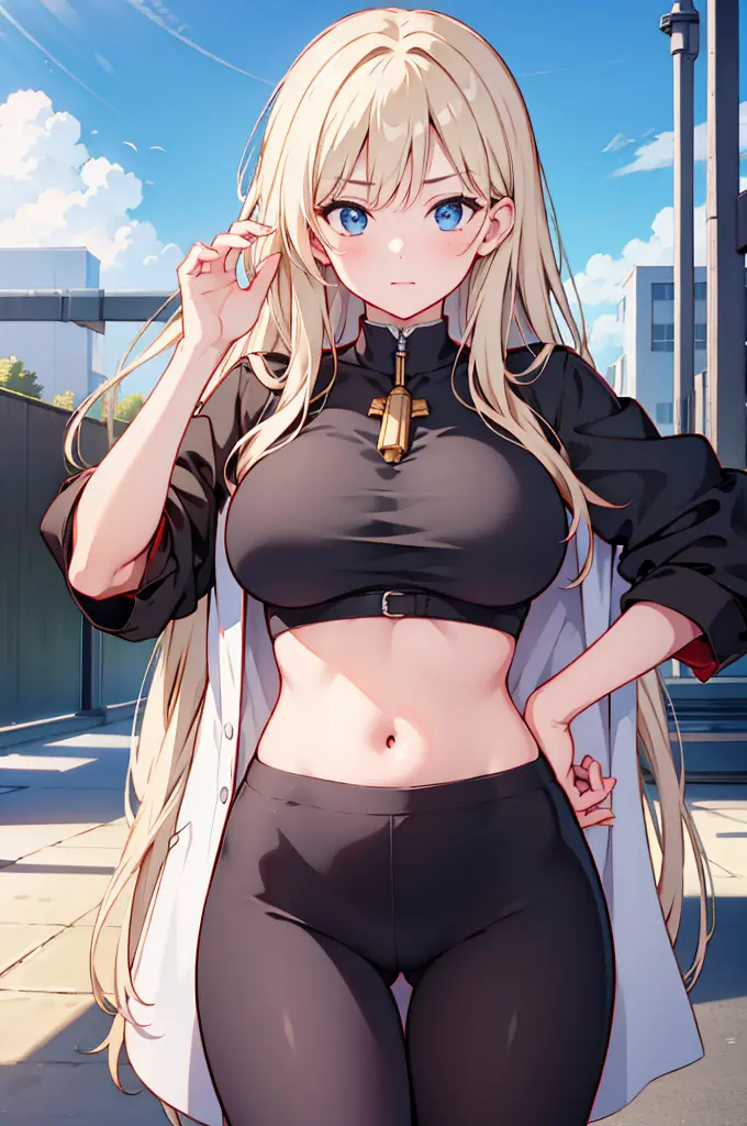 Enterprise, tight shirt, busty, seductive, thick thighs, realistic, best quality, masterpiece, ultra detail, ultra high res