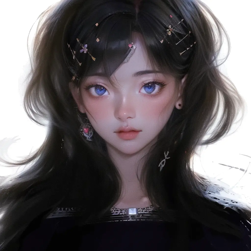 arafed image of a woman with a hair band and piercings, speedpaint, soft anime illustration, kawaii realistic portrait, cruel ko...