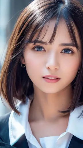 (highest quality, 8K, masterpiece: 1.3)), concentrated: 1.2, perfect body beauty: 1.4, teeth: 1.2, ((layered haircut, chest: 1.2...