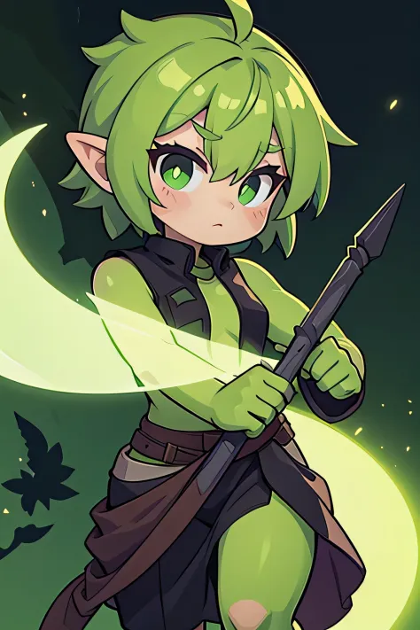 Green goblin holding a spear