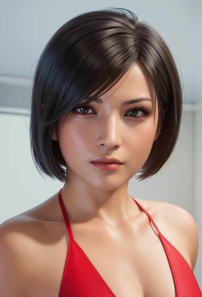 best quality,ultra-detailed,realistic:1.37,Ada Wong,perfectly symmetrical face,ultra-realistic texture,flawless body,detailed facial features,realistic lighting, serious expression