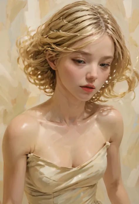  blonde,  alone, ((masterpiece))