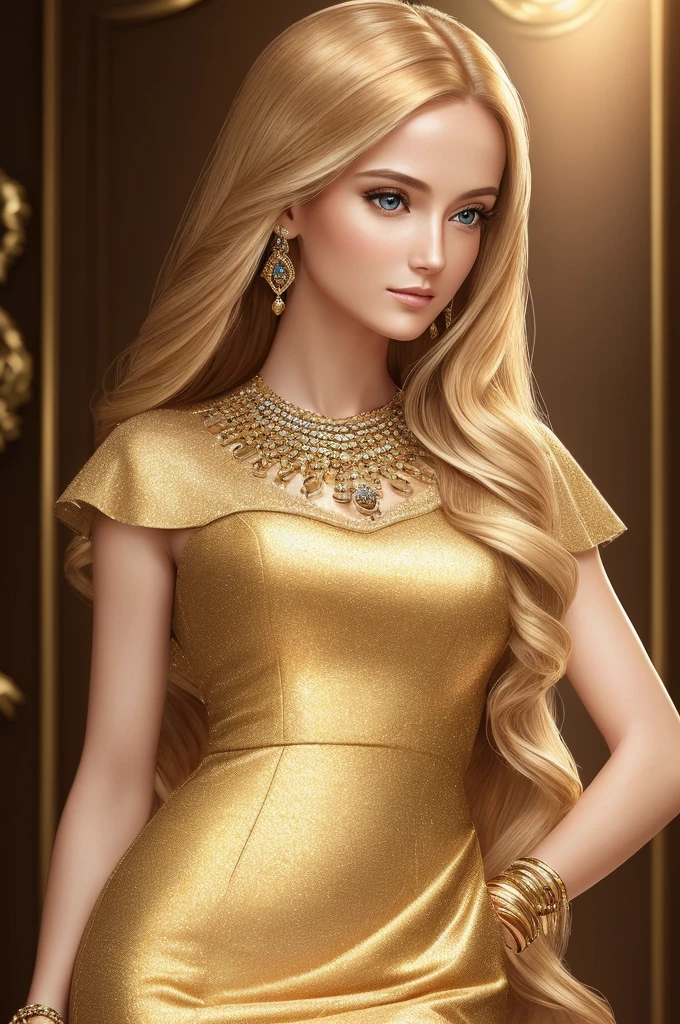(best quality, 4k, 8k, high resolution, masterpiece: 1.2), ultra detailed, (realistic, photorealistic, photo-realistic: 1.37) An everyday young woman. Her perfectly styled and shiny (golden) locks cascade over her shoulders, reflecting the light with a captivating shine. Her eyes, a captivating sapphire hue, sparkle with captivating depth, radiating both intelligence and compassion. She dons a simple but chic ensemble, adorned with a delicate accessory that exudes her refined taste and unique style. Her slender and graceful figure is highlighted by carefully chosen clothing, accentuating her innate allure and artistic sense.